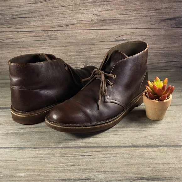 clarks desert boots brown leather